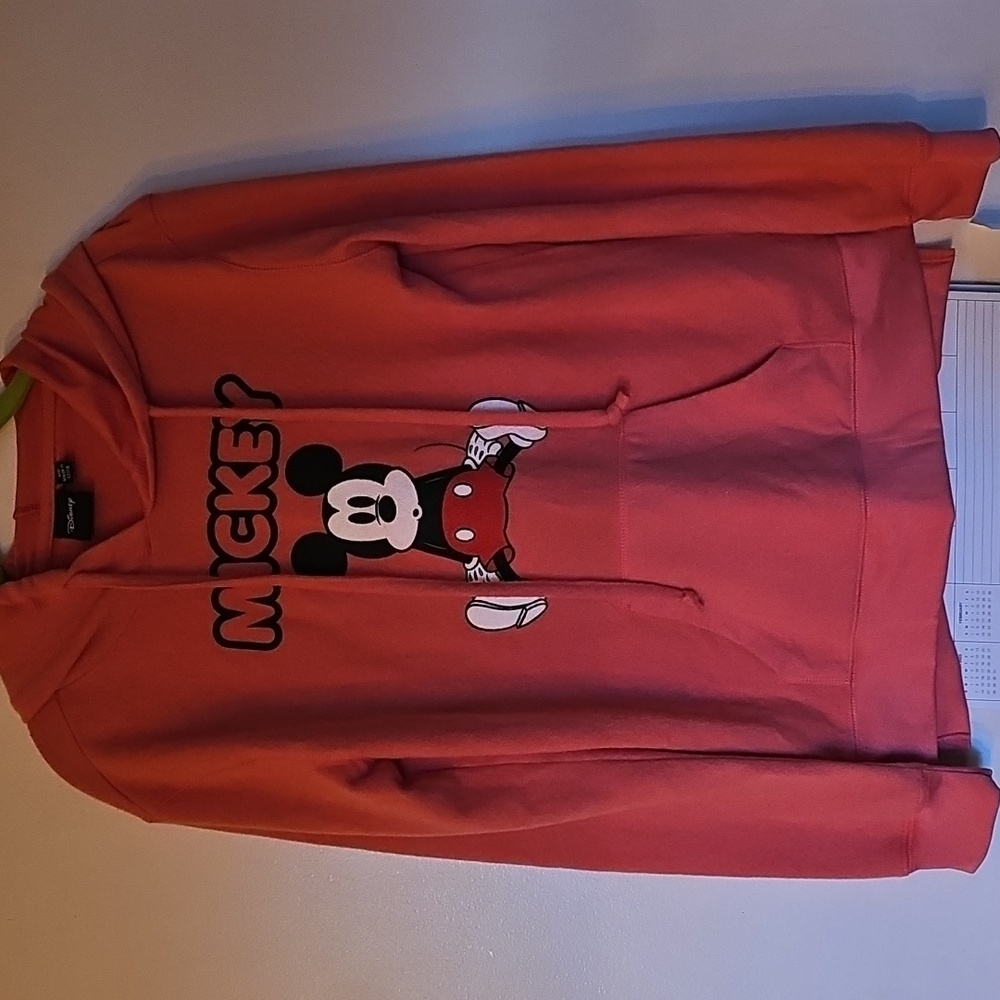 DISNEY Salmon Colored New Mickey Mouse Hoodie. NEW! With Tag.  Size Medium.